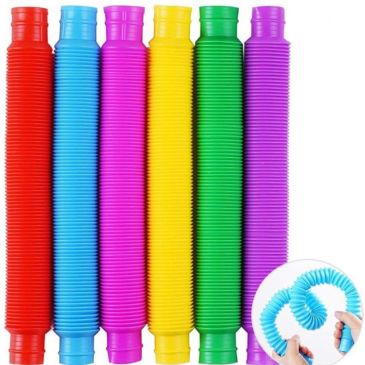For Adult Chilren Anti Stress Pop Tubes Fidget Stress Relieve Toys Sensory Toy Squeeze Toy Plastic Bellows Kid Autism