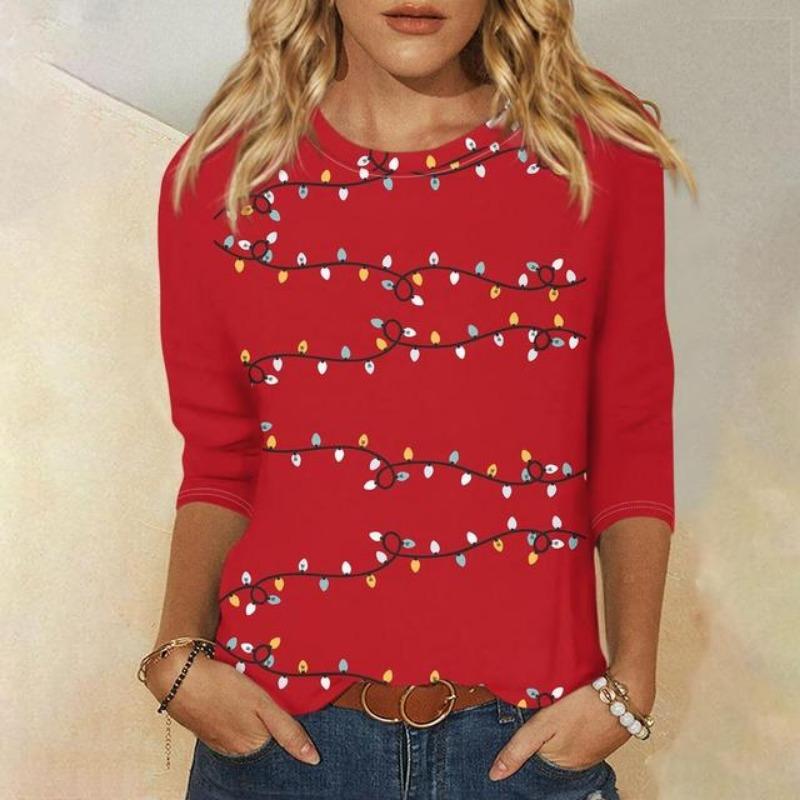 Рождественская женская толстовка с круглым вырезом, с длинным рукавом, свободная, модная, повседневная, с принтом лося и снежинки, с забавным рисунком