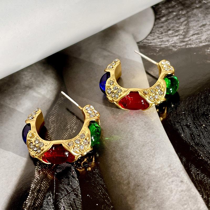 Классические серьги среднего размера для женщин и девочек с эмалью и цветком, серьги-клипсы, винтажные элегантные женские вечерние аксессуары для банкетов высокого класса, ювелирные изделия