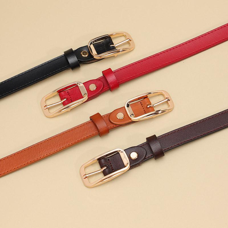 Leather Cowhide Elegant Ladies Fashion Belt With Alloy Pin Closure For Work