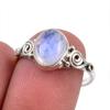 Natural Rainbow Moonstone Gemstone 925 Solid Sterling Silver Ring Size 7.5 E0z40
