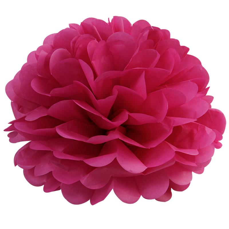 Holiday Supplies 10 " (25cm )Fluffy Tissue Paper Pom Poms Hanging Rose Flower Balls Garlands Wedding Baby Shower Party Decoration