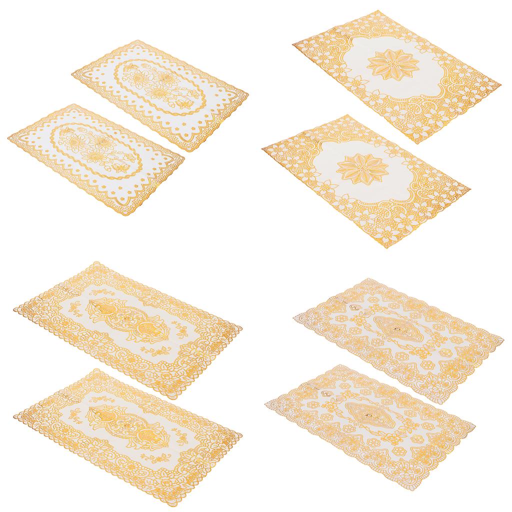 2 шт 30 см x 45 см ПВХ коврик для стола золотые салфетки подставки под чашки кухонное свадебное украшение