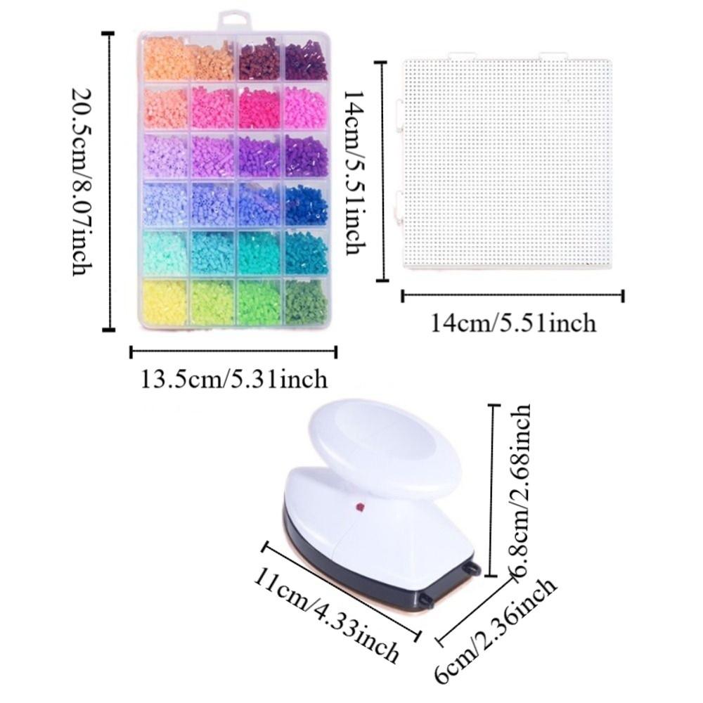 Colorful Bean Splicing Material Package Pegboard Sheets Iron-on Bead Craft Kit  Educational Toys