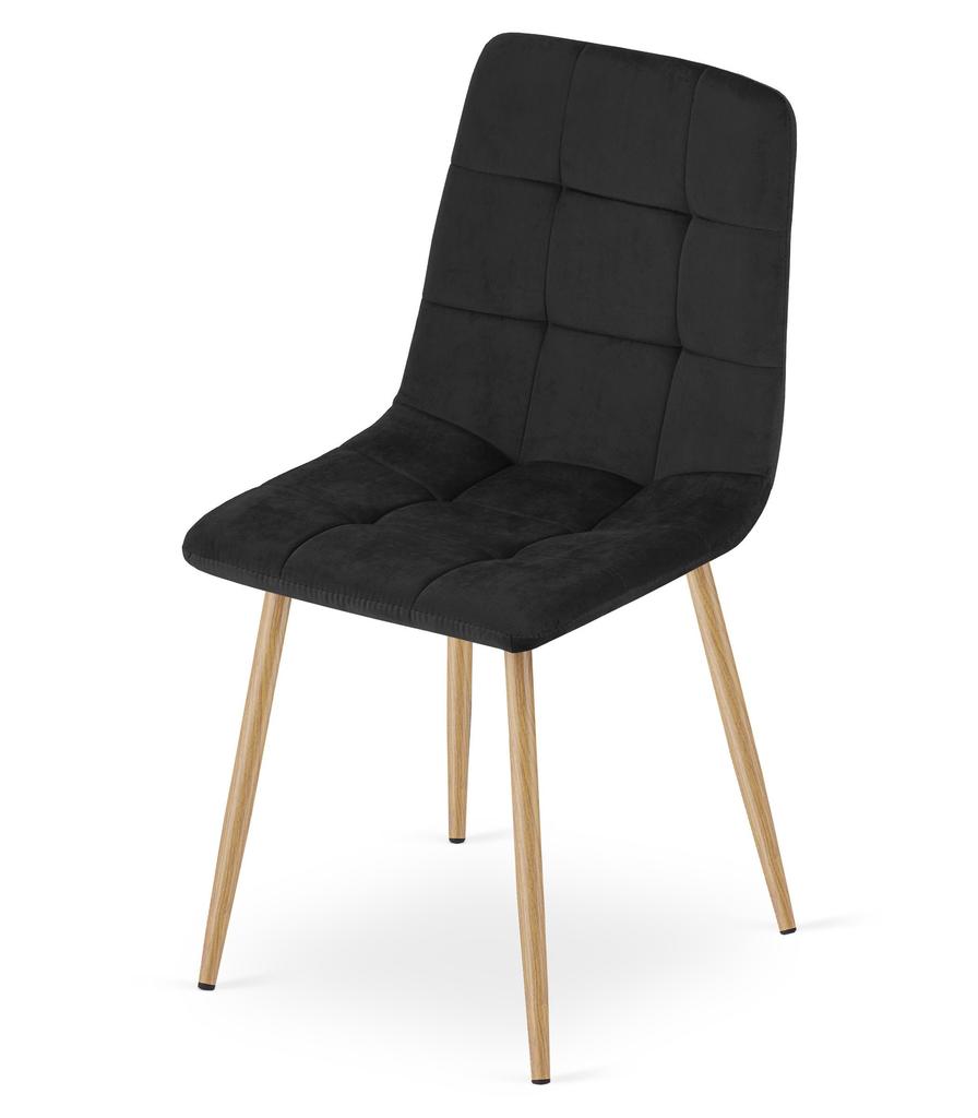 KARA chair - black velvet / wood color legs x 3