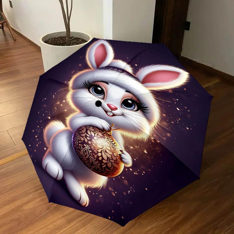 1PC rabbit ornamentAutomatic Open/Close Umbrella with Windproof, 8-Rib Sturdy Canopy, Durable Ribs, Fashionable Design1234A