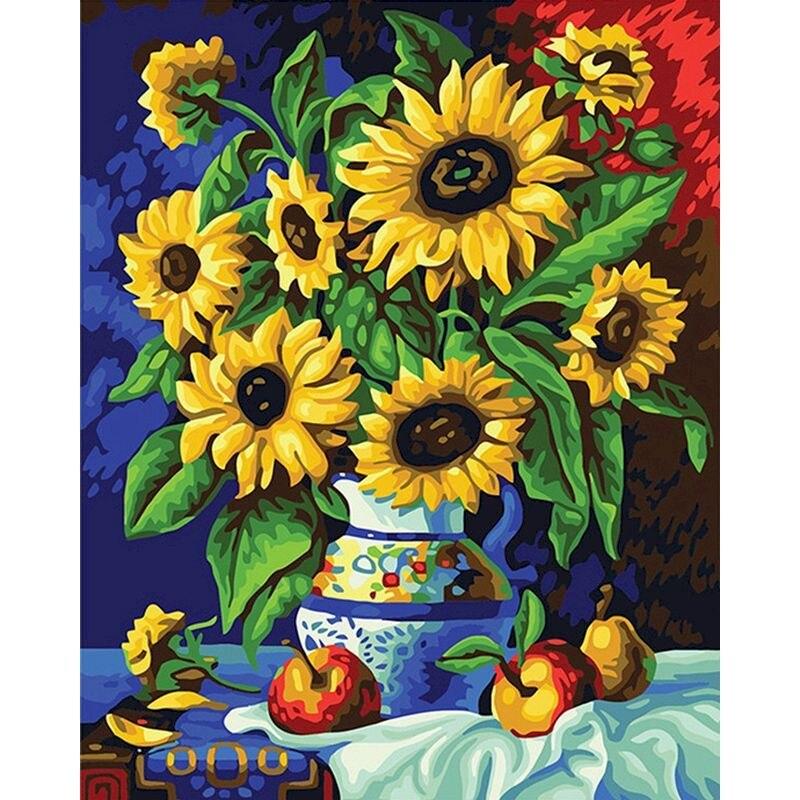 5D DIY Diamond Painting Sunflower Vase Diamond Mosaic Embroidery Flower Needlework Personalized Gift Decoration Home