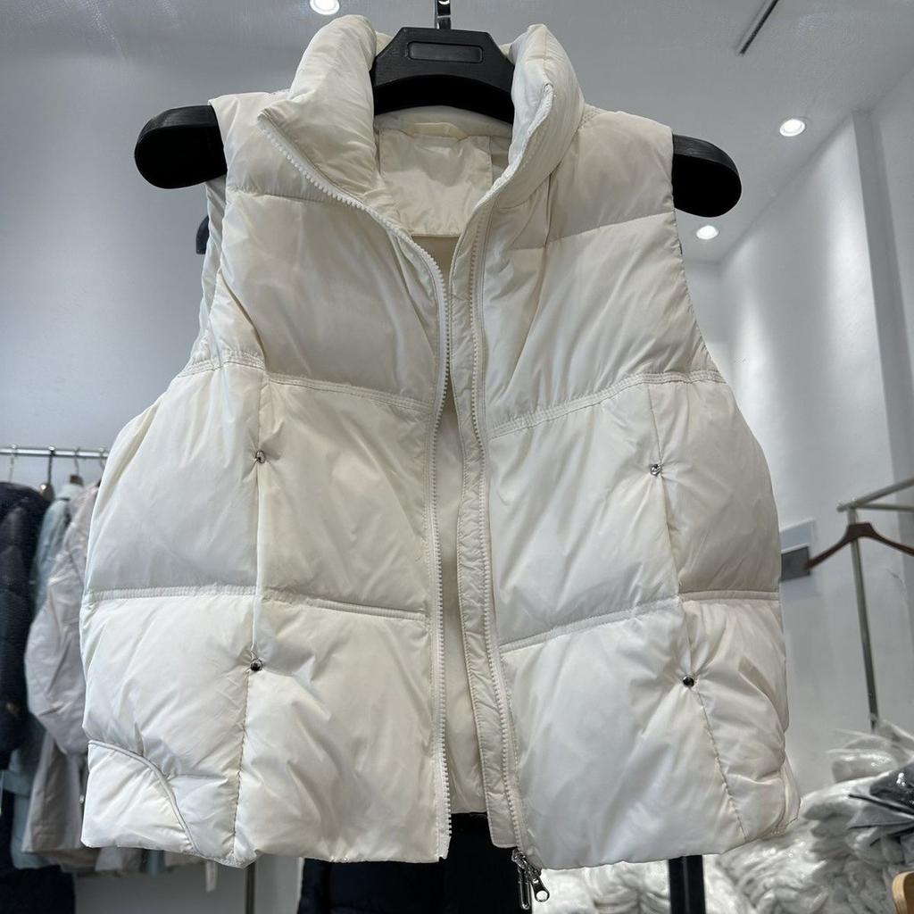 Легкий пуховый жилет женский короткий 2024 новый осенне-зимний корейский вариант свободный воротник-стойка жилет жилет жилет куртка прилив
