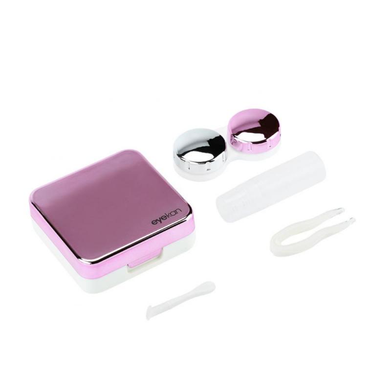 Reflective Cover Contact Lens Case Set Cute Lovely Travel Kit Box