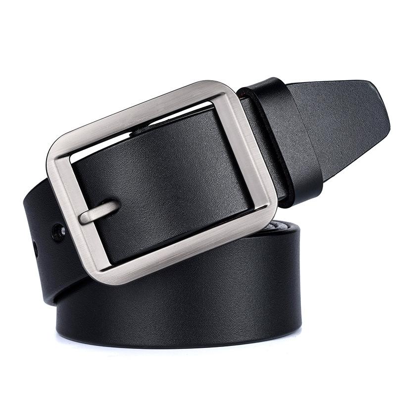 Belt Men'S Day Buckle Two-Layer Leather Belt Casual Antique Belt
