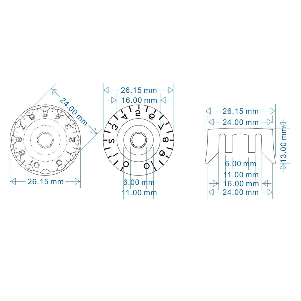 1pcs Guitar Control Knobs 6mm (0.24") Shaft Pots Rotary Volume Tone Buttons for Electric Guitar or Precision Bass