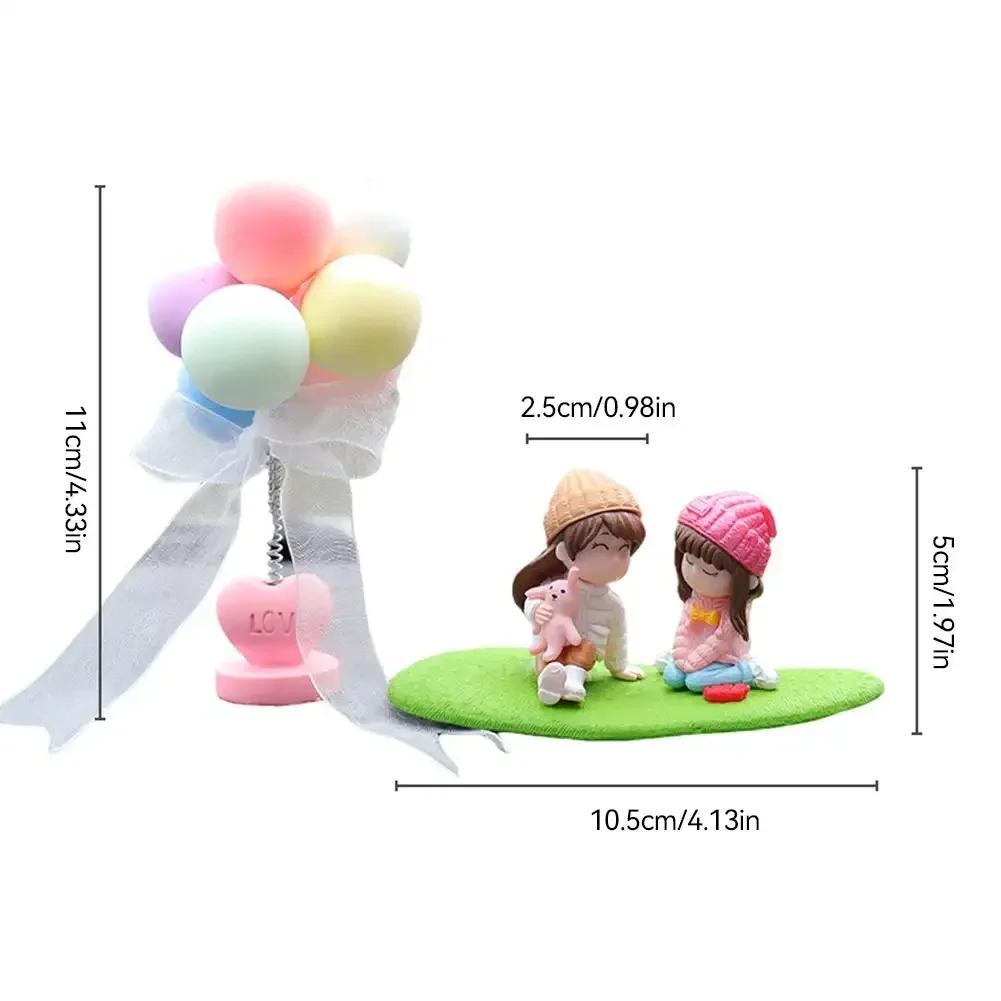 Anime Sisters For Car Ornament Model Cute Sitting Girls Figure Auto Interior Decoration Pink Dashboard Figurine Accessories Gift