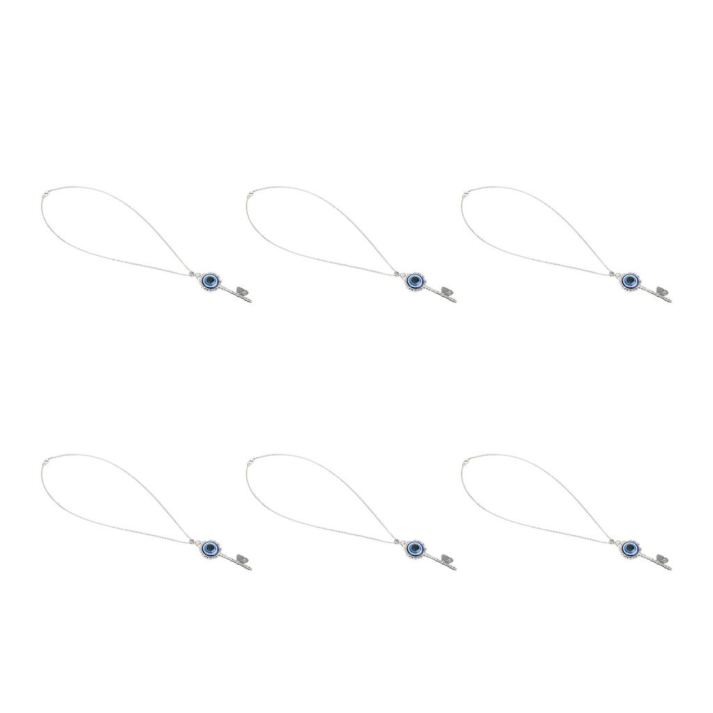 6 шт. Ожерелье от сглаза в форме ключа на удачу, ожерелье с синим глазом, элегантное, очаровательное, сплавы, стекло