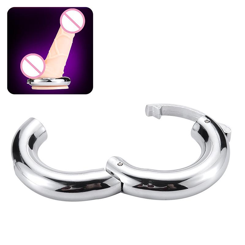 Adjustable Weight-Bearing Ring Exercise Ejaculation Delay Scrotal Restraint Adult Cock Supplies Metal Sperm Locking Ring