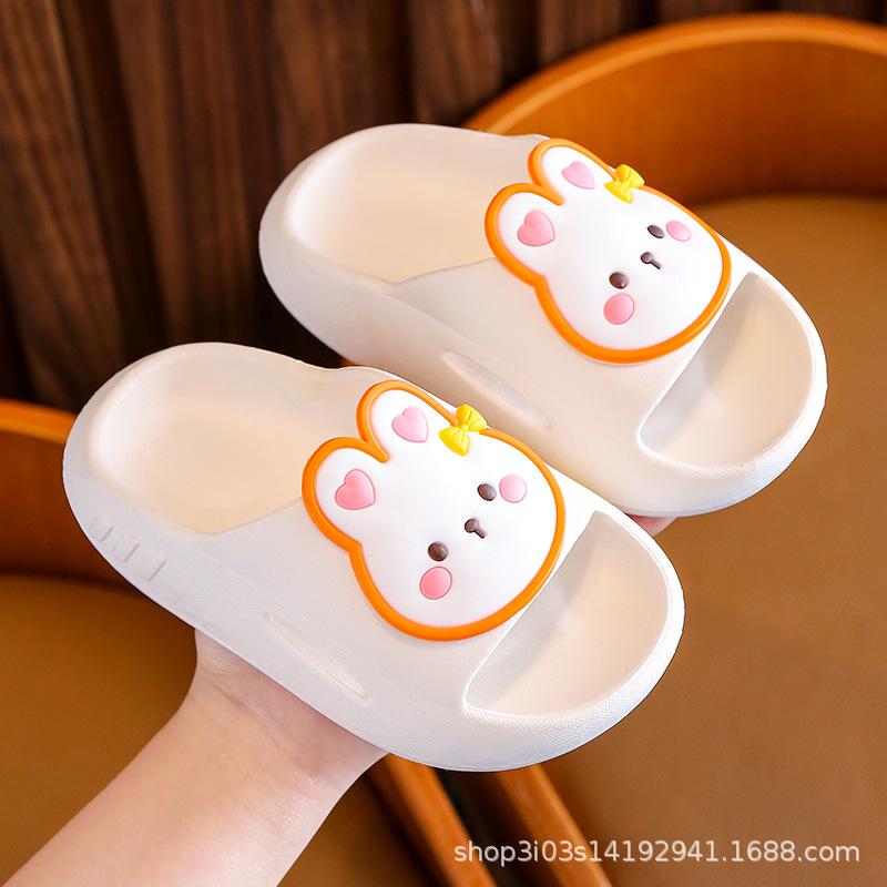 New children's cartoon rabbit sandals for girls, thick-soled and soft, suitable for toddlers and boys, bathroom slippers