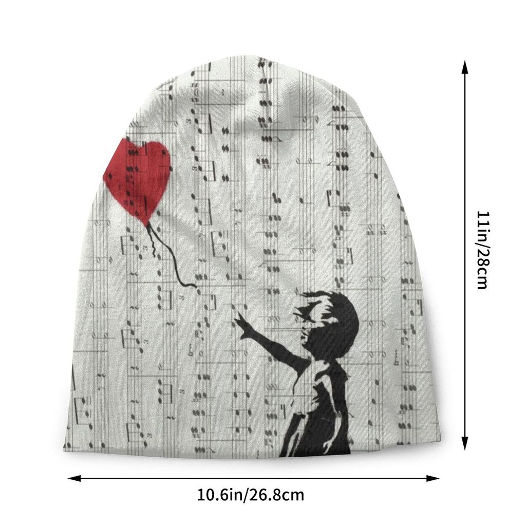 Banksy Art Graffiti Girl Heart Balloon Slouchy Beanie Unisex Women Hip Hop Winter Warm Skullies Beanies Hats Adult Knit Bonnet Cap