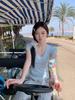 Женская летняя футболка с V-образным вырезом на плече, корейский дизайн, укороченная, с коротким рукавом, для стройности, топ в стиле Spice Girls