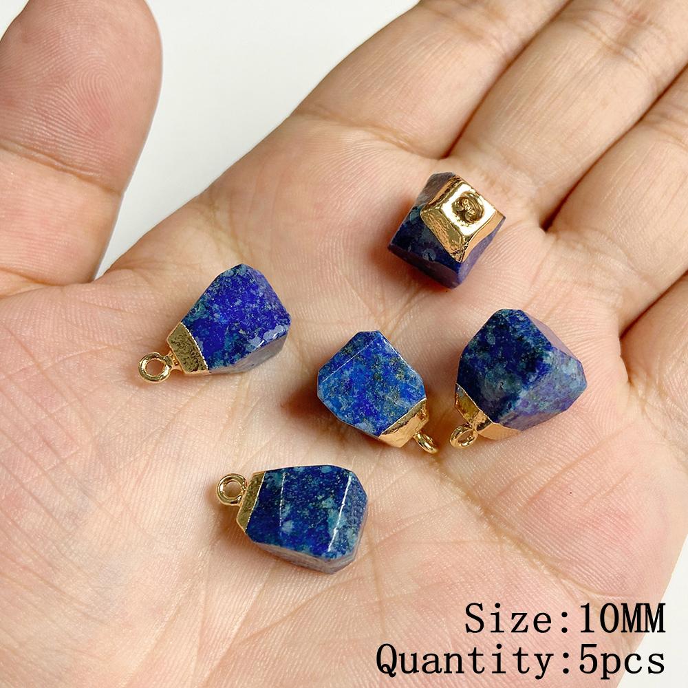 Natural Blue Lapis Lazuli Connector Charms Pendant Stone Warter Drop Teardrop Heart Pendants Charm For Jewelry Making Necklaces