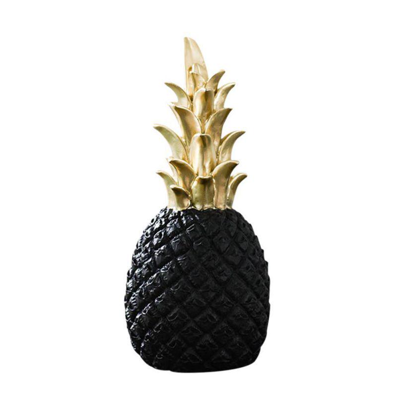 Pineapple Shaped Figurine Home Decoration Gold Black Pineapple Crafts Miniatures Gift Figurines