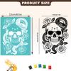 2pcs Self-Adhesive Silk Screen Printing Stencil for Painting on Wood DIY Decoration T-Shirt Fabric Skull 220x280mm