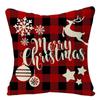 Festive Christmas Cushion Cover Featuring Adorable Reindeer And Snowflakes Design