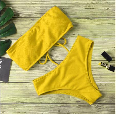 Tube Top Bikini High Waist Split Swimsuit Bikini Swimsuit Women