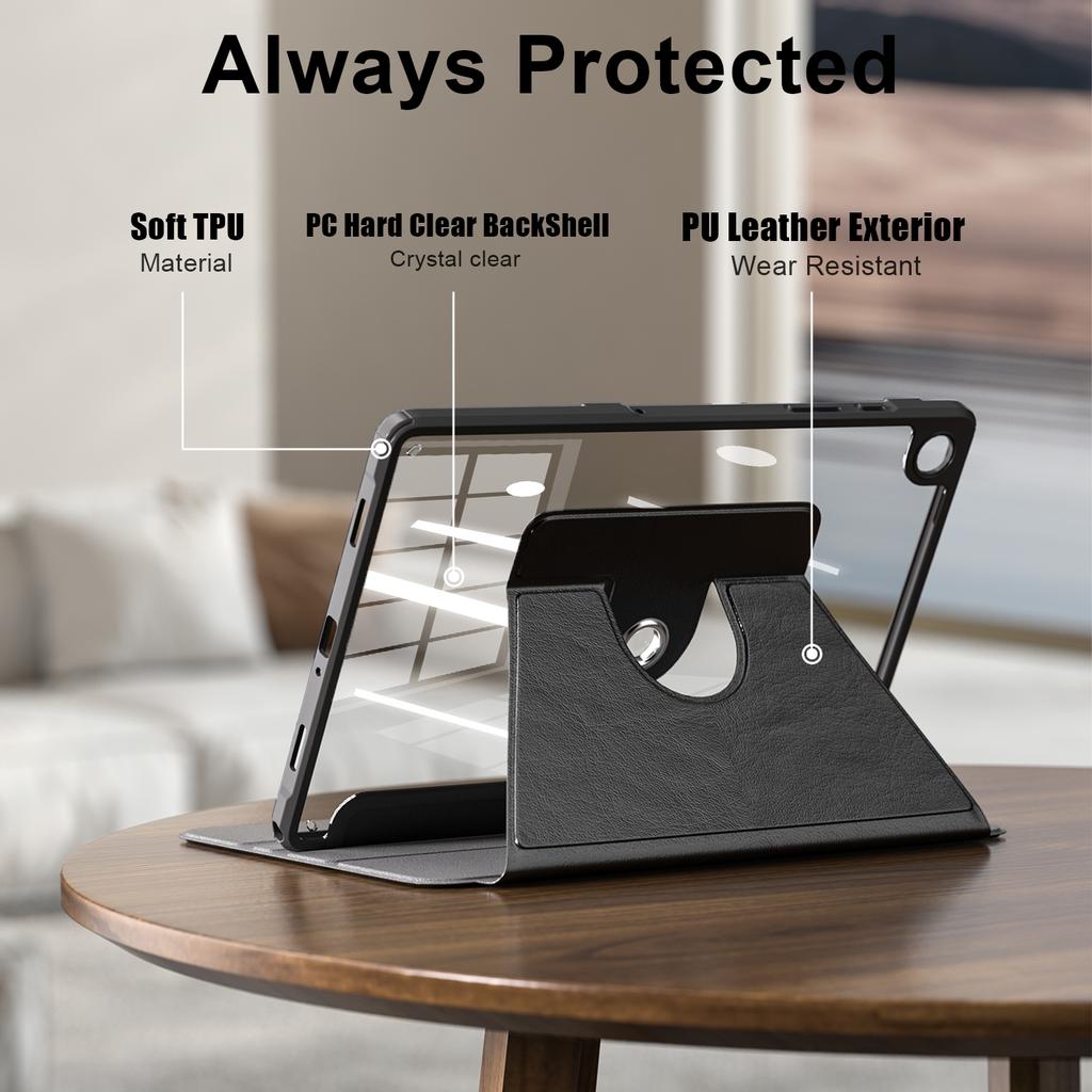 Для Samsung Galaxy Tab A9+ SM-X210 SM-X216 SM-X218 Чехол ПУ кожа+Акрил+ТПУ Обложка-подставка для планшета