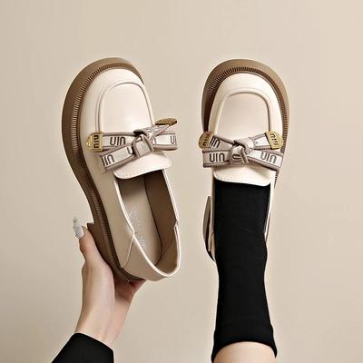 Женская обувь Осень Женская обувь Оксфорды Черные Балетки Лоферы с мехом Сабо Платформа Осеннее Платье Кожа Летние Слипоны Новое