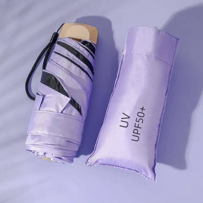 Мини-зонт от солнца, небольшой карманный дождевик, дорожный зонт, виниловый складной зонт, защита от ультрафиолета, козырек от солнца, карманный зонтик, капсула