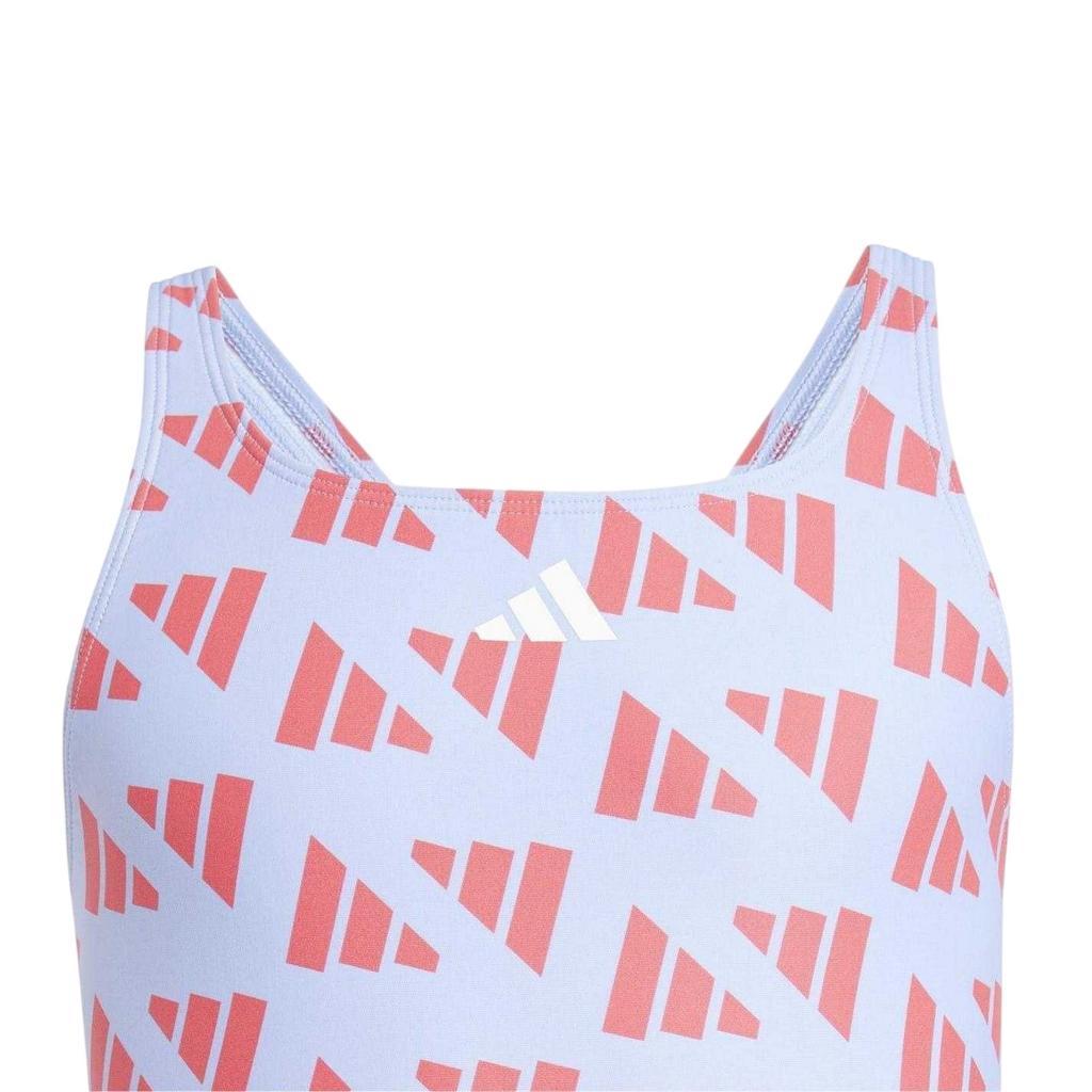 Adidas Girls Graphic Print Logo One Piece Swimsuit
