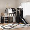 VidaXL Bunk Bed Without Mattress with Slide White Black 90x200 Cm 3284161