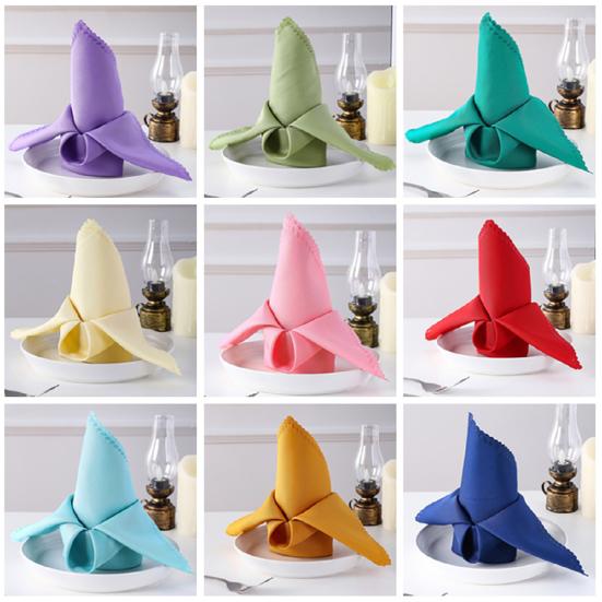 Napkin Cloth Lace Trim Reusable Square Napkin Fabric Outdoor Events Weddings Parties Banquets Buffets Home Decor