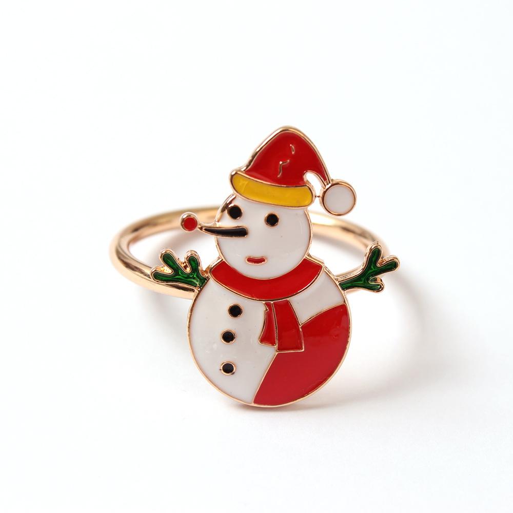 High-end Christmas Rhinestone napkin ring creative Christmas tree shape party table decoration towel buckle holiday ornaments