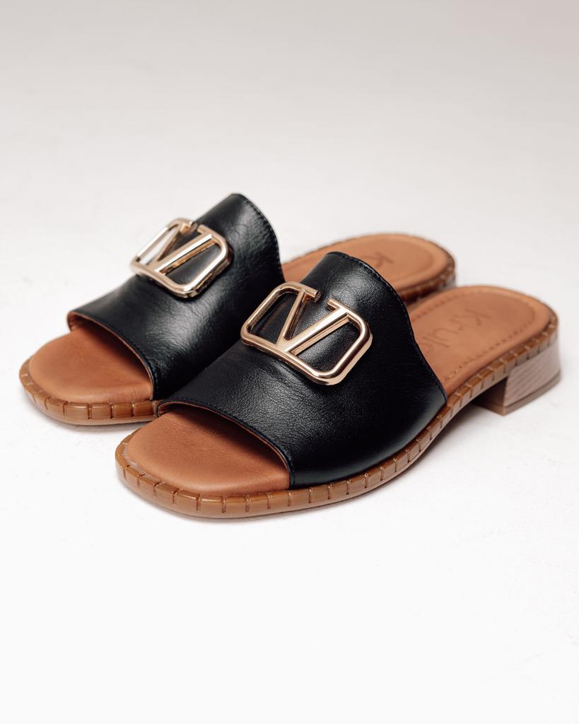 Women's Flip Flops Krula 301016 36 Black Leather