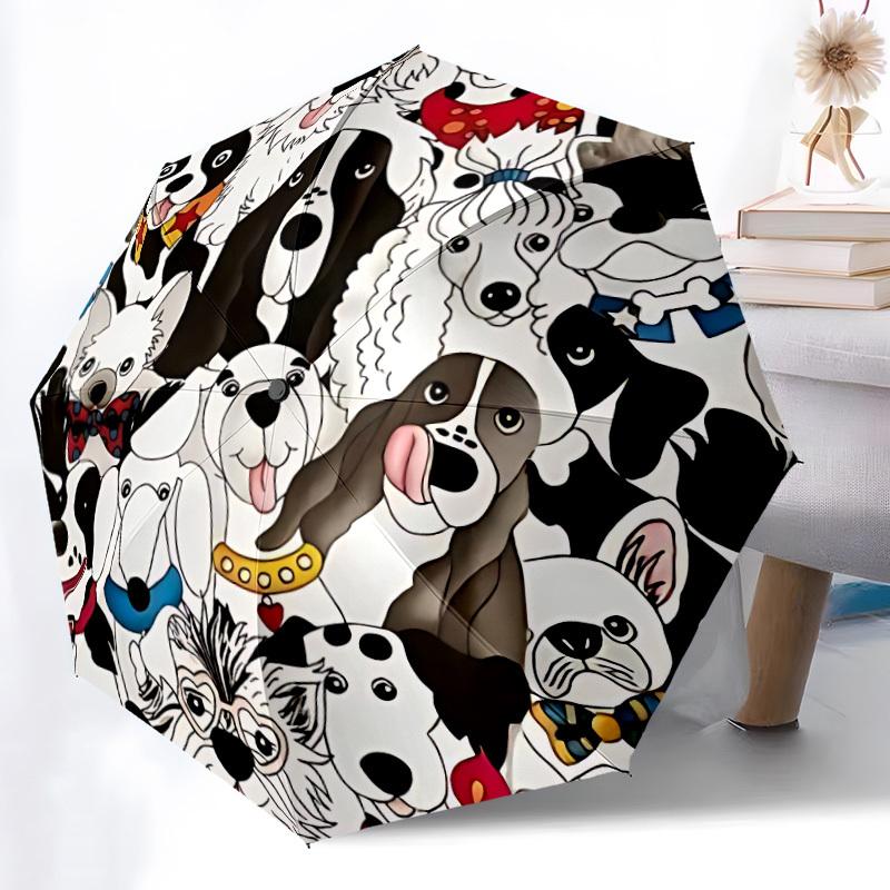 1 шт. Автоматический складной зонт для собак с открыванием/закрыванием, 8 спиц, пластиковая ручка, ветрозащитный, портативный, от солнца, подарки на день рождения и праздники 095