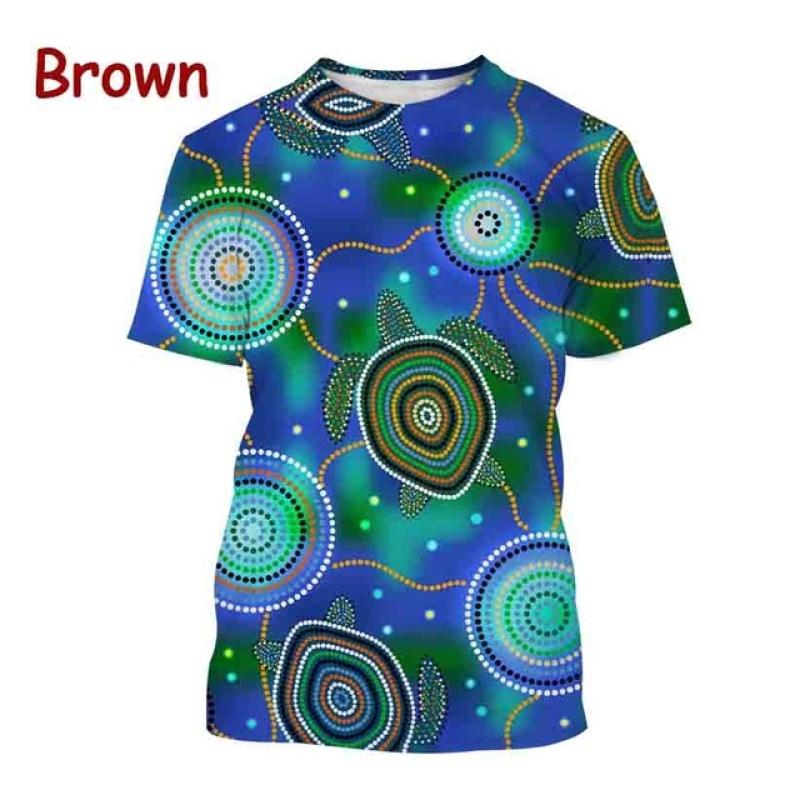 Футболка с 3D принтом аборигенов Австралии Naidoc Week Animal Art Flag, повседневная футболка в стиле Харадзюку с круглым вырезом