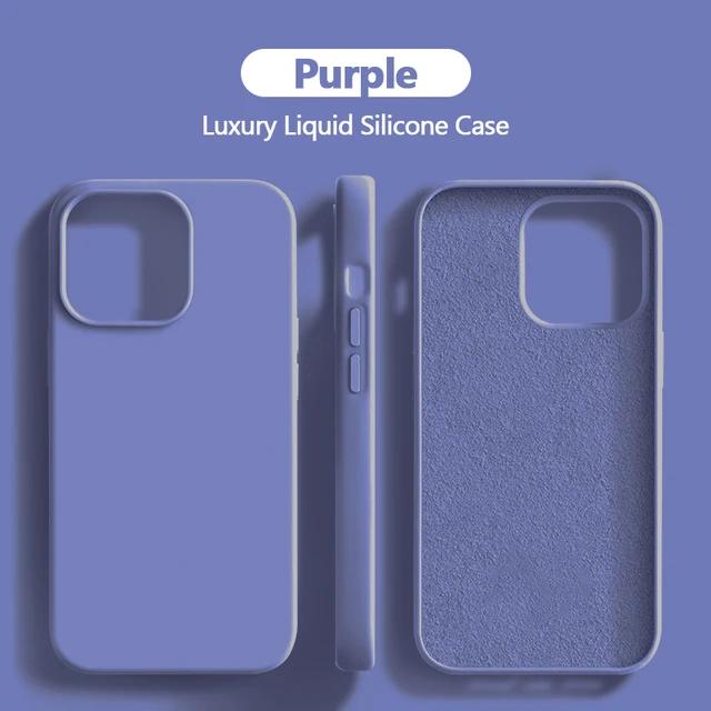 For iPhone 15 14 13 12 11 Pro Max Case Square Liquid Silicone Phone Case For iPhone 15 14 XR X XS 7 8 Plus Soft Shockproof Cover