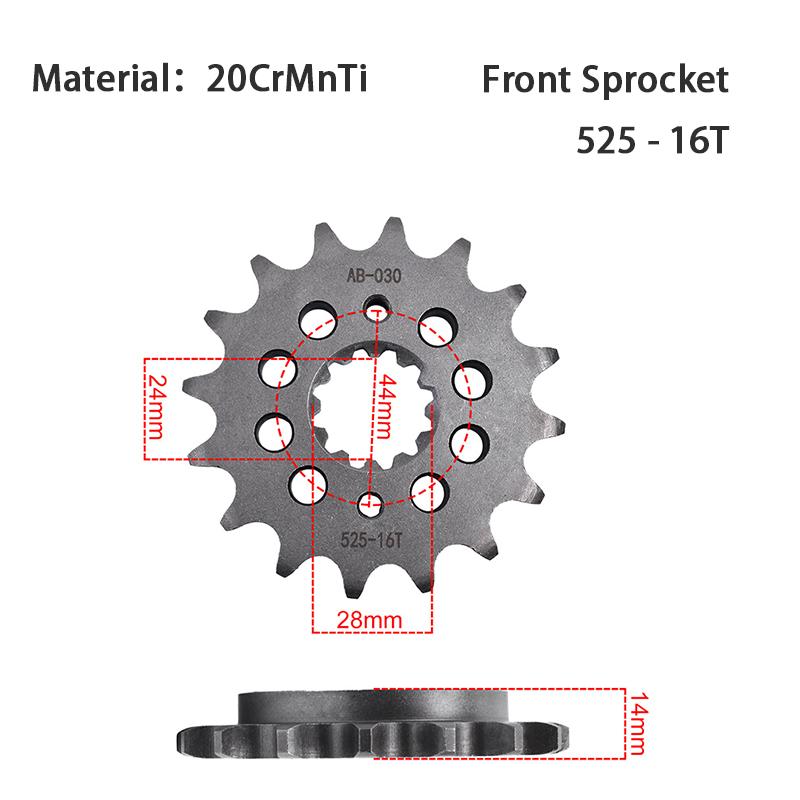 525 Chain 16/42/44/45 T 16T Front 42T/44T/45T Rear Sprocket For HONDA XRV750 Africa Twin RD04 1990-1992 XRV 750 RD07 1993-2003