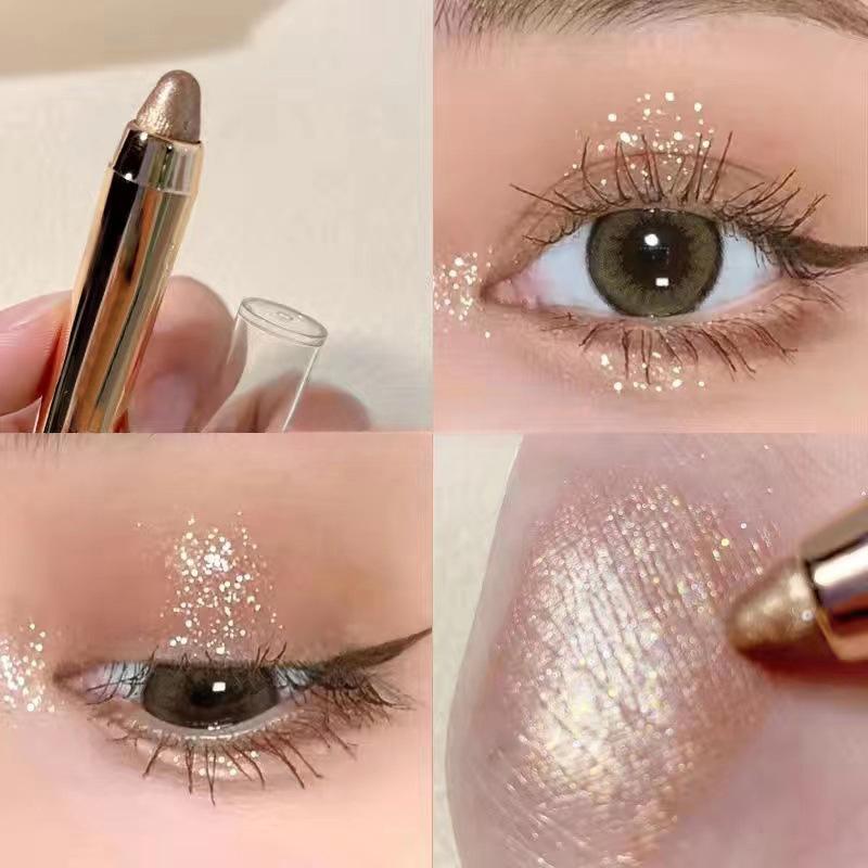 Блестящая ручка-хайлайтер, перламутровый карандаш для лежачего шелкопряда, водостойкий, долговечный осветляющий карандаш для глаз, белый, серебряный макияж для глаз