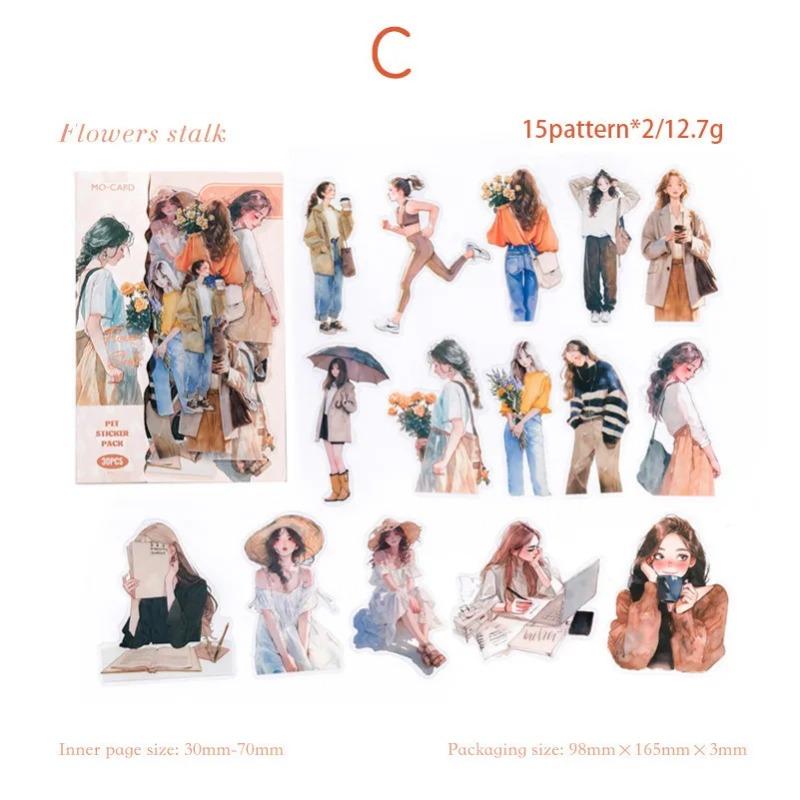 30 шт./упак. наклейки PET Ins Girls Life Combo Kit DIY материалы для скрапбукинга коллаж канцелярские принадлежности декор дневник принадлежности