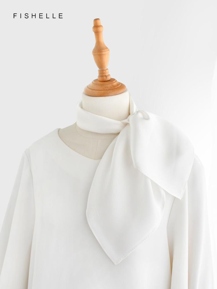 Белый однотонный 100% натуральный шелковый шарф мужской женский шарфы маленькие квадратные шарфы шаль роскошный подарок повязка платок