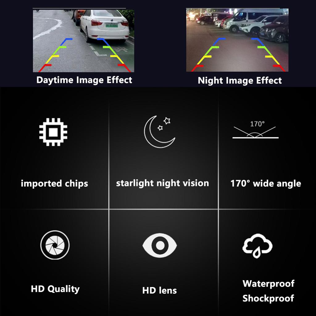 Автомобильная камера заднего вида с ночным видением CCD Starlight, универсальная стеклянная линза IP68, водонепроницаемая HD-камера для автомобиля с парковочной линией