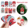 Gift Wrapping with Rope Santa Claus Xmas Decorations Christmas Paper Tags Gift Cards Hanging Label