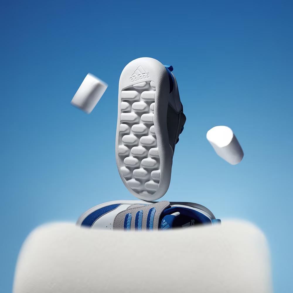 Adidas Park ST AC C белые синие детские кроссовки Cloud-White Blue-Burst Royal-Blue ID7916