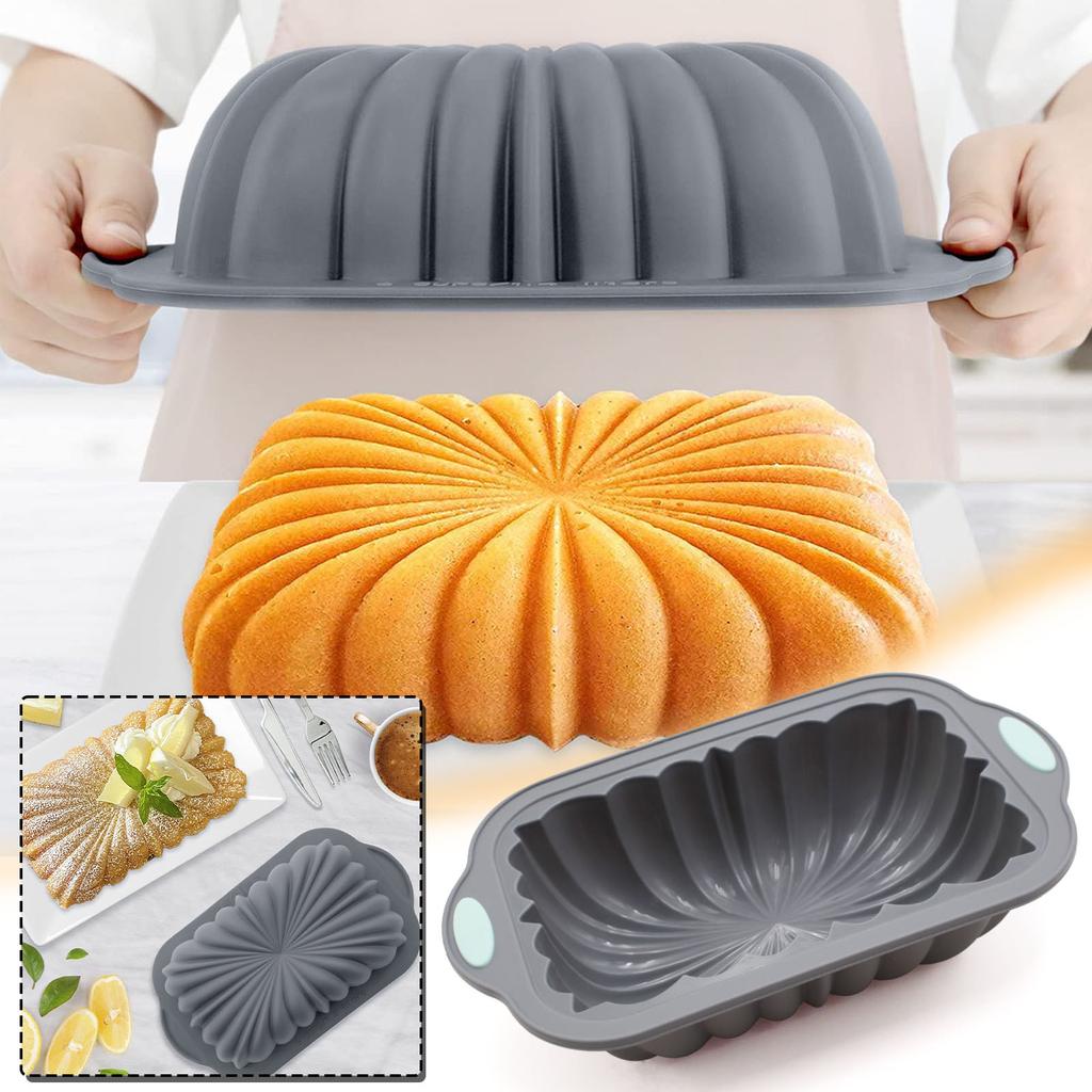 Silicone Bread Loaf Pan With Fluted Design, Food Grade Non-Stick Silicone Baking For Cake, Metal Reinforced Frame Secure
