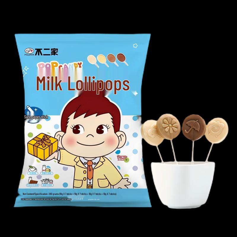 Fujiya Молочные леденцы 280 г (Пакет на 28 палочек)