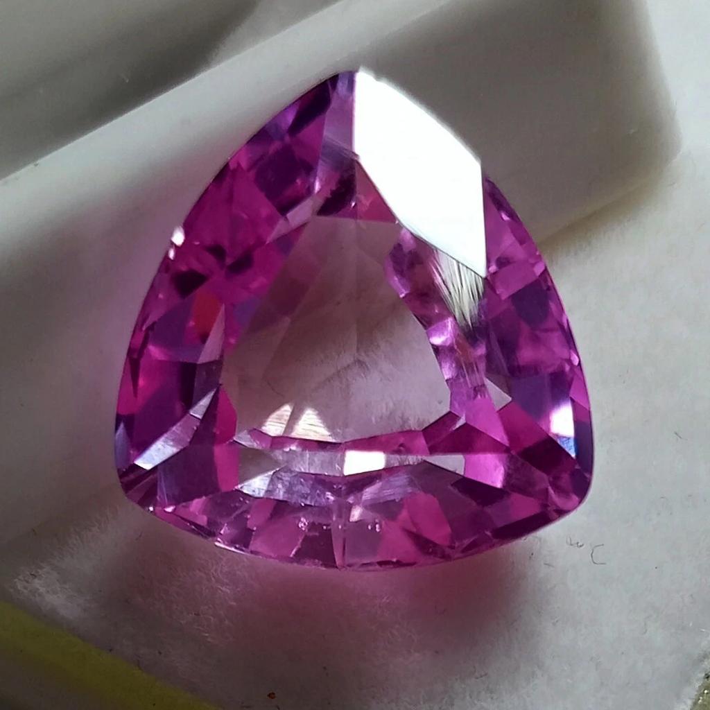 Trillion Cut Natural Pink Sapphire Ceylon 16-18 Ct Fabulous Certified Gemstone