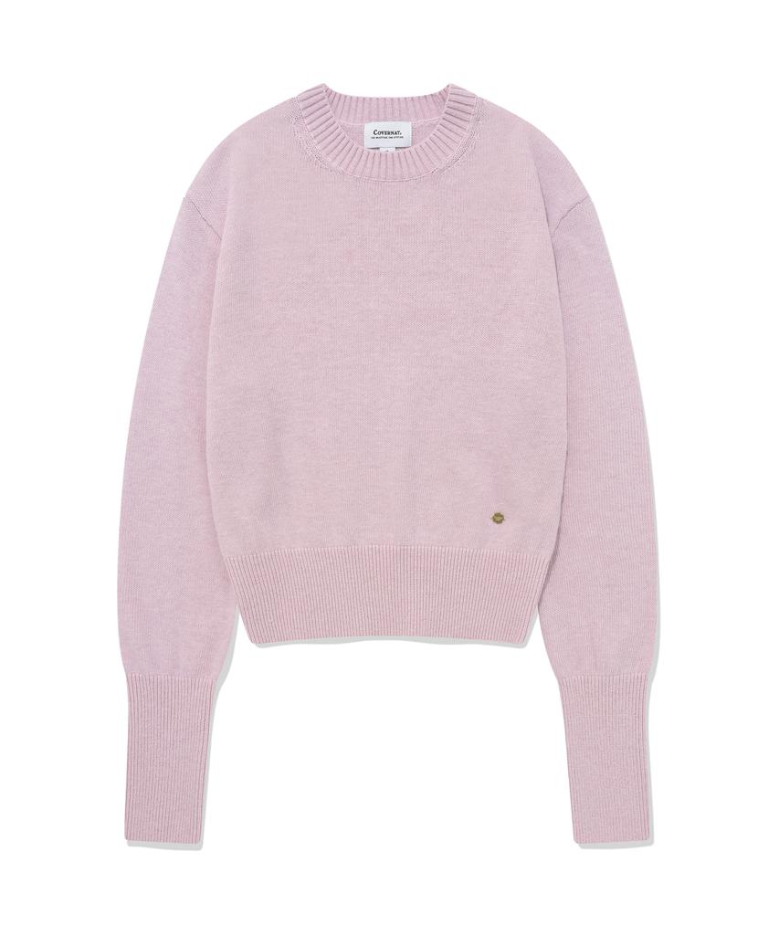 COVERNAT WOMAN Cashmere Blend Round Knit Lavender