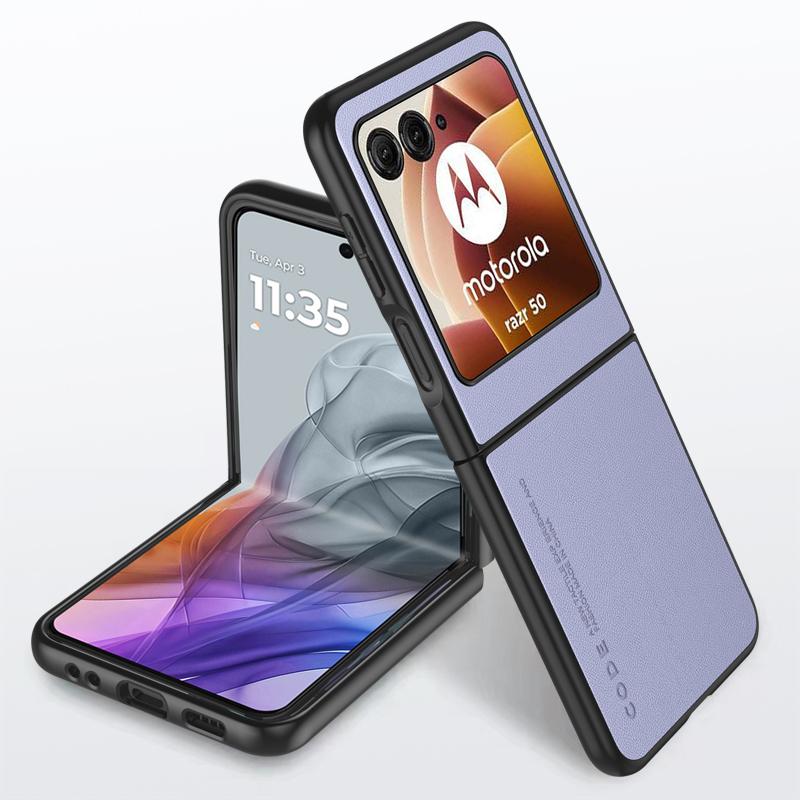 Обычный кожаный чехол для Motorola Razr 50, ультраматовый бампер, ультратонкий противоударный жесткий чехол для телефона Moto Razr50, ультразащитный чехол для камеры