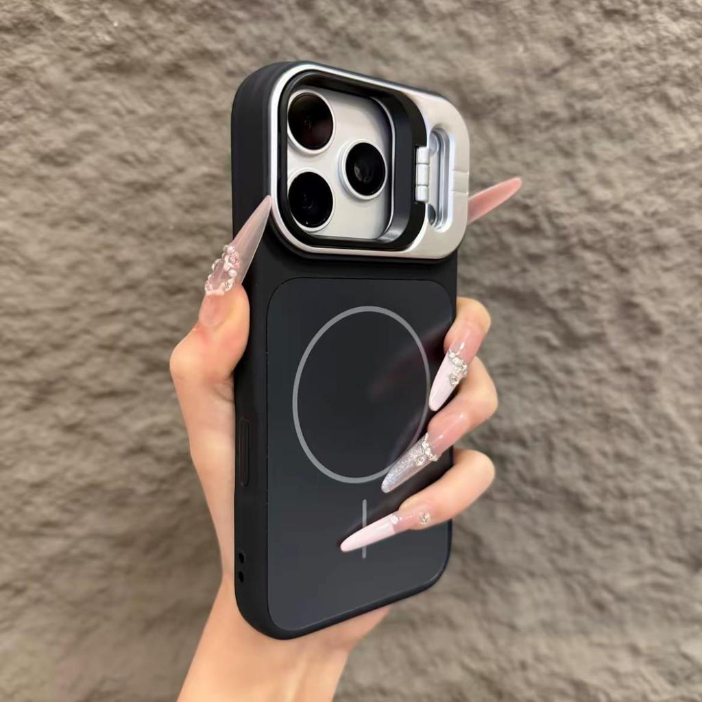 Чехол для мобильного телефона iPhone17PROMAX с чувствительной к коже тонкой кольцевой магнитной рамкой, подходит для Apple 16, с кронштейном для объектива, противоударная защитная крышка